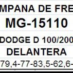 (15150)(279,4MM) DODGE D-100, D-200 DELANTERA (FUNDICION)